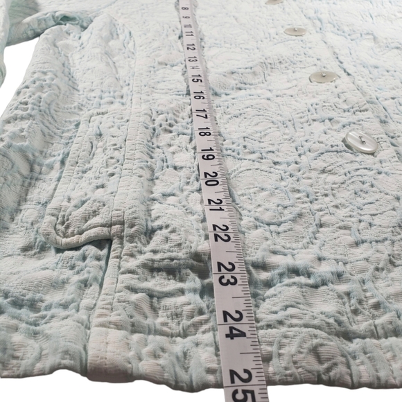 Focus Textured Button Down 3/4 Sleeve Jacket Size Small - Picture 9 of 13